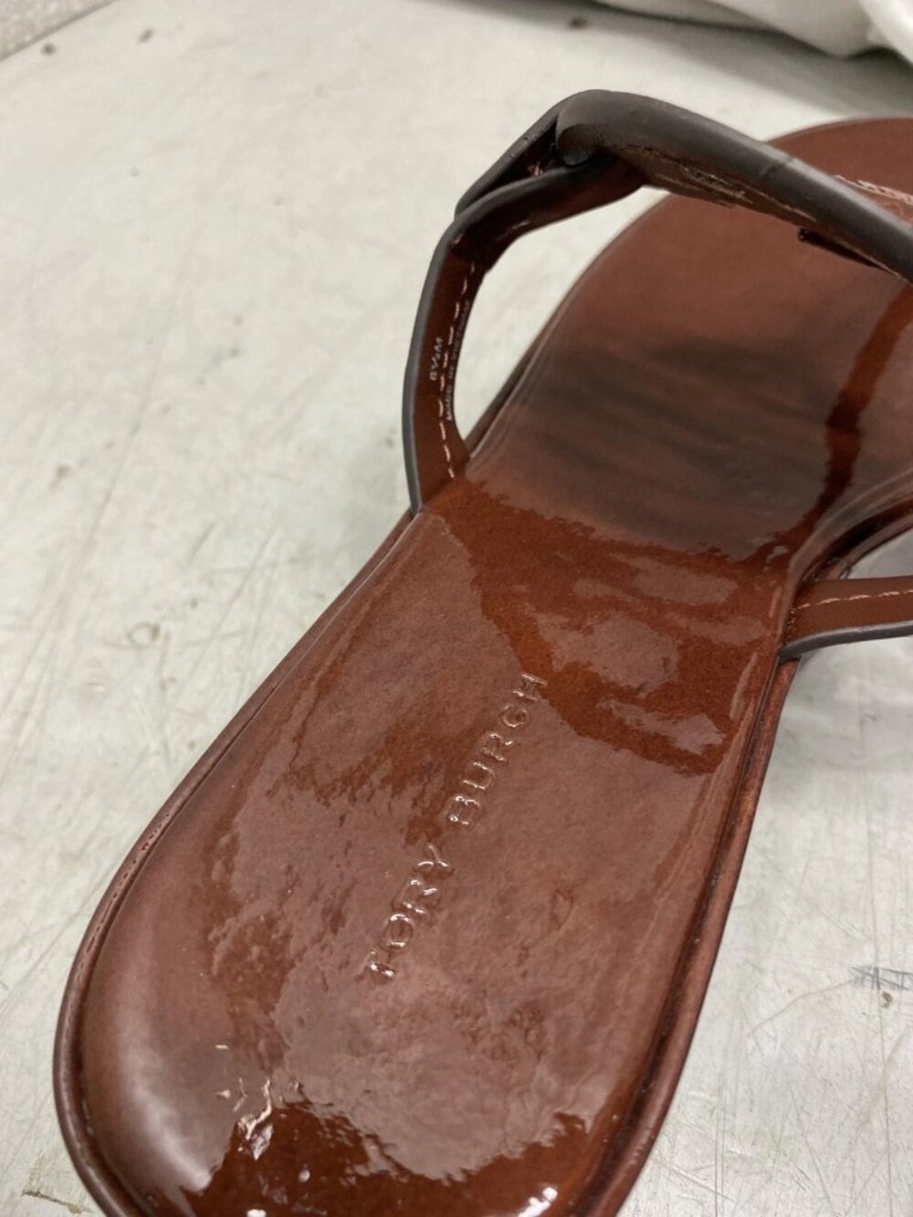 NEW TORY BURCH Miller Wedge 25MM Patent Leather Russet Brown US W6.5 - Picture 6 of 11